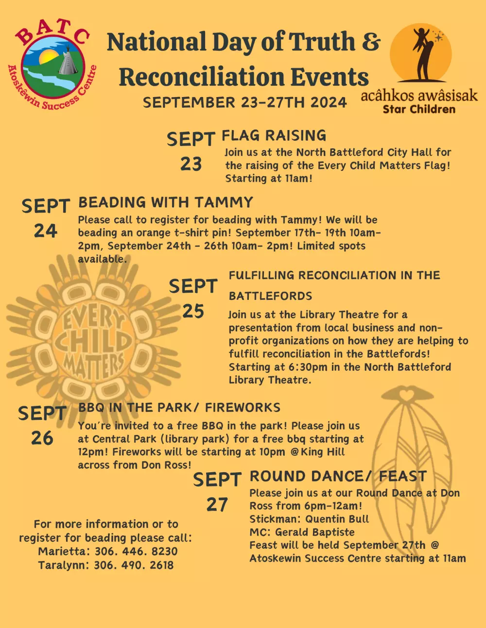 Truth & Reconciliation Events Sept 23-27