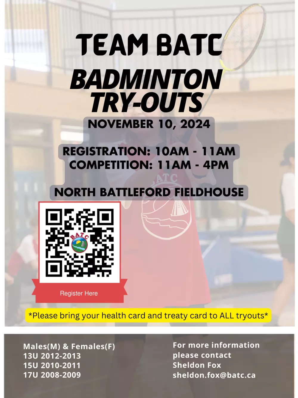 BATC Badminton Tryouts