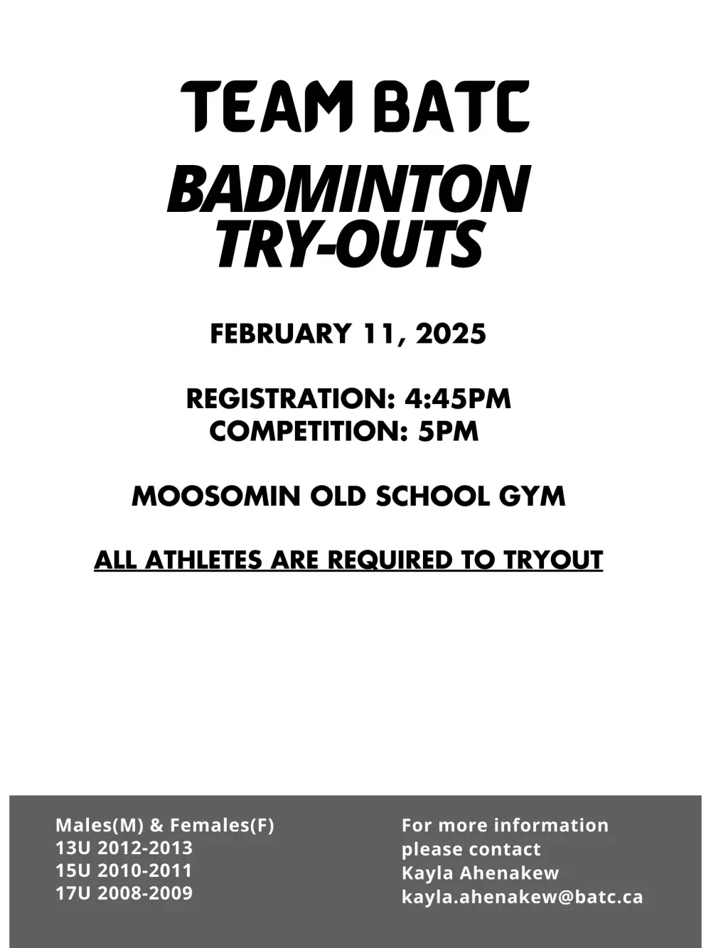 Badminton Tryouts