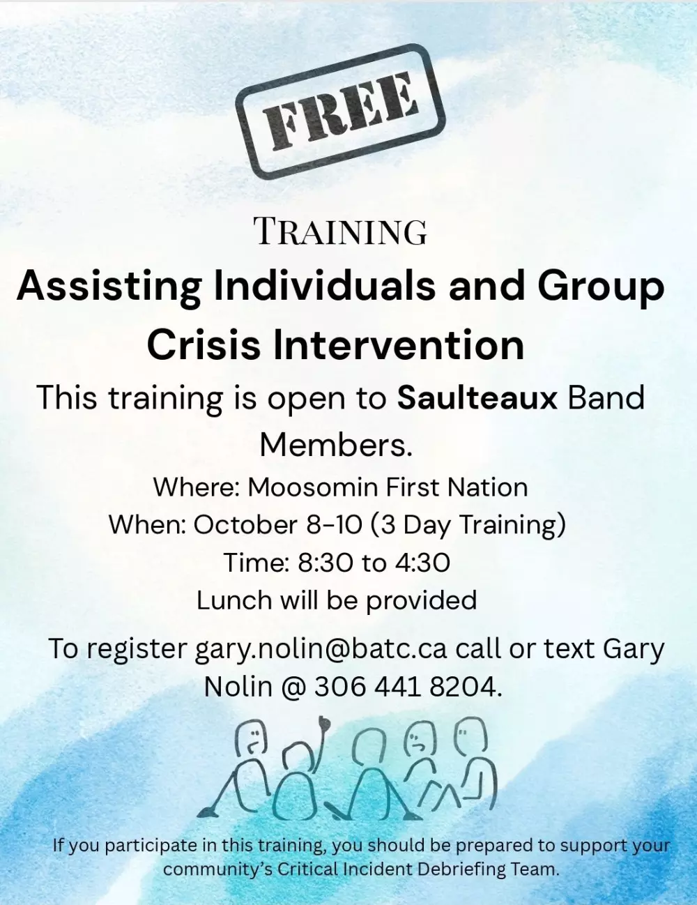 Saulteaux Training - Assisting Individuals and Group Crisis Intervention