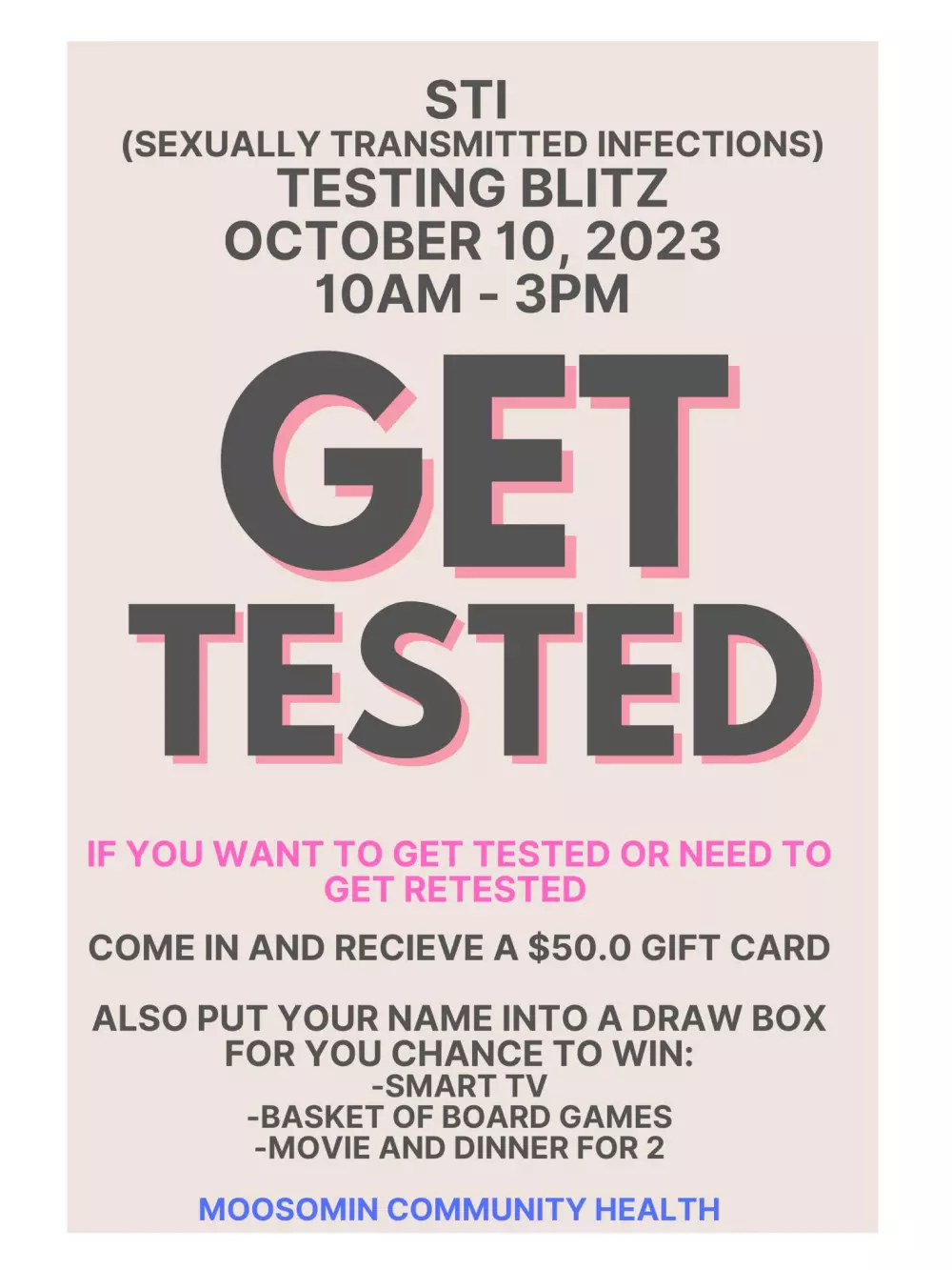 Moosomin STI Testing Blitz